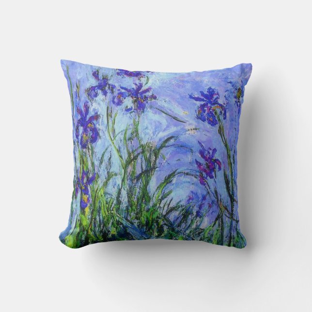 Monet - Lila Irises Kussen (Voorkant)