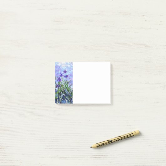 Monet Lila Irises Post-it® Notes (Op bureau)