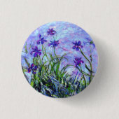 Monet Lila Irises Ronde Button 3,2 Cm (Voorkant)