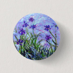 Monet Lila Irises Ronde Button 3,2 Cm
