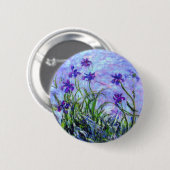 Monet Lila Irises Ronde Button 5,7 Cm (Voorkant /achterkant)