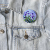 Monet Lila Irises Ronde Button 5,7 Cm (In situ)