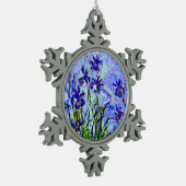 Monet - Lila Irises, Tin Sneeuwvlok Ornament (Links)