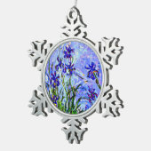 Monet - Lila Irises, Tin Sneeuwvlok Ornament (Rechts)