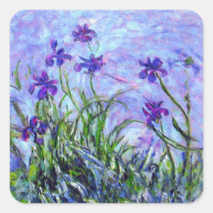 Monet Lila Irises Vierkante Sticker