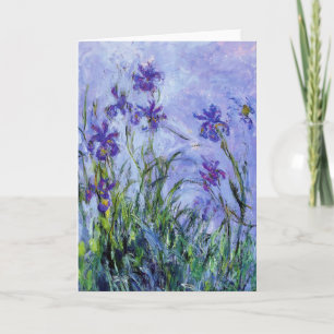 Monet Lila Irises Wenskaart Kaart