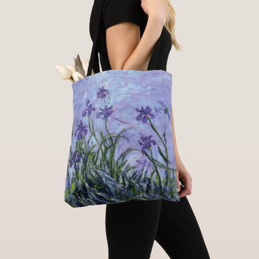 Monet Lila Irisse Canvas tas (Dichtbij)