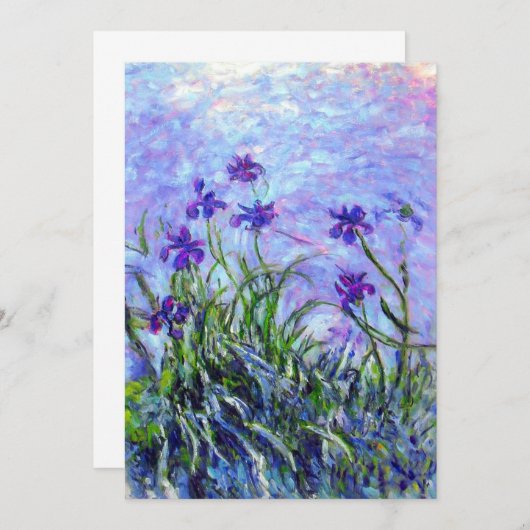 Monet Lilac Irises Enregistrer La Carte Date (Devant / Derrière)