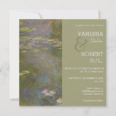 Monet Lily Pond Wedding Invitation Kaart (Voorkant)