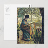Monet - Madame Monet Embroidering Briefkaart (Voorkant / Achterkant)