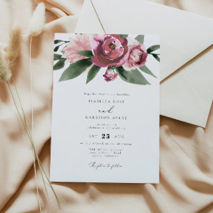 Monet - Mauve Blush Floral Garden Wedding Kaart