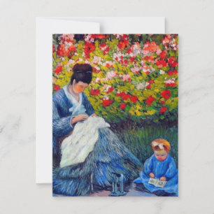 Monet moeder en kind in de tuin kaart