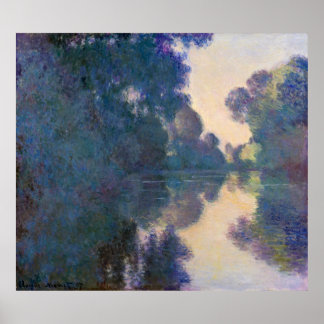 Monet, Morning op de Seine, bij Giverny Poster