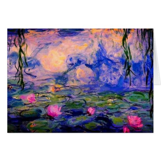 Monet nénuphars 1919 carte art (Devant horizontal)
