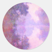 Monet - Nevelige ochtend op de Seine Ronde Sticker (Voorkant)