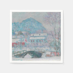 Monet - Noorwegen, Sandviken dorp in de sneeuw Servet