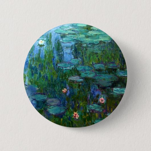 Monet Nympheas Water Lilies Button (Voorkant)