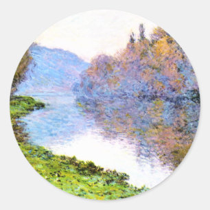 Monet - oevers van de Seine bij Jenfosse Ronde Sticker