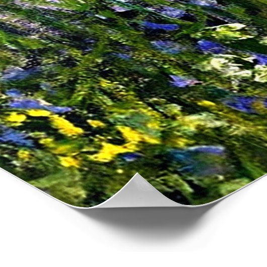 Monet - Op het weiland Poster (Hoek)