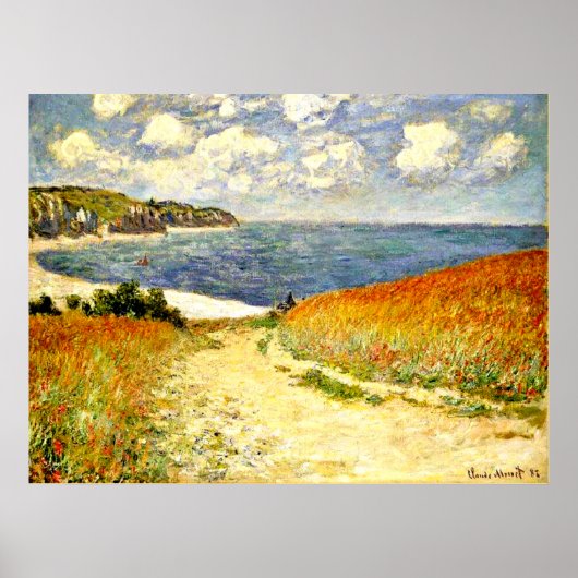 Monet - Pad door het Korn in Pourville Poster (Voorkant)
