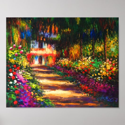 Monet Pathway in Monet's Garden in Giverny Poster (Voorkant)