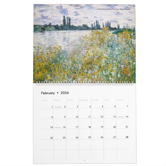 Monet Peintures Collection 2024 Calendrier (Feb 2026)