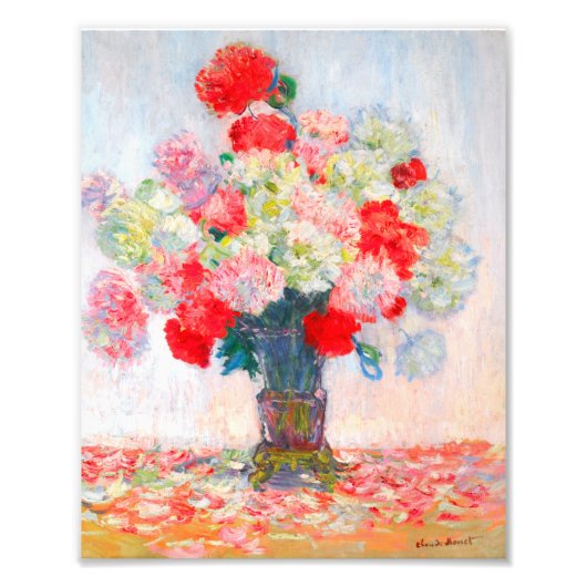 Monet Peonies Foto Afdruk (Voorkant)
