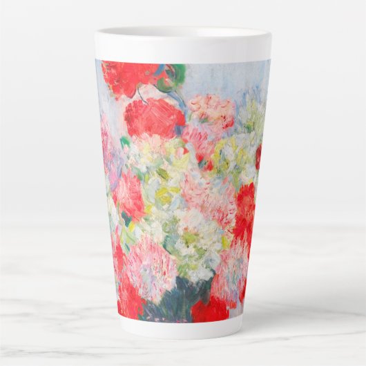 Monet Peonies Latte Mok (Voorkant)
