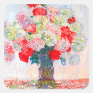 Monet Peonies Vierkante Sticker