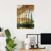 Monet - Poplars over de oevers van de rivier de Ep Poster (Thuiskantoor)