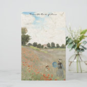 Monet Poppies Wildbloemen Impressionisme Stationer Briefpapier (Staand voorkant)