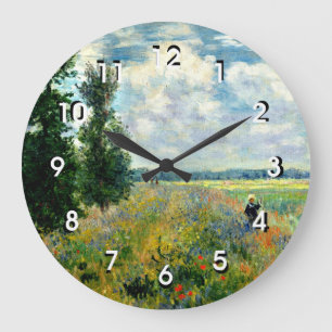 Monet - Poppy Field, Argenteuil, Large Clock Grote Klok