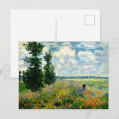 Monet - Poppy Field Carte postale Vintage (Devant / Derrière)