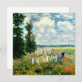 Monet - Poppy Fields, Argenteuil - Birthday wil (Voorkant / Achterkant)