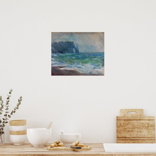 Monet - Rainfall Etretat Poster (Keuken)