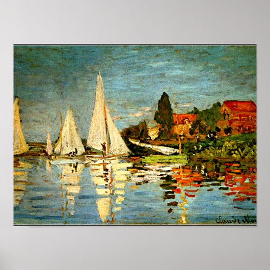 Monet - Regatta in Argenteuil, Impressionisme Poster (Voorkant)