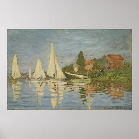 Monet - Regattas in Argenteuil Poster (Voorkant)