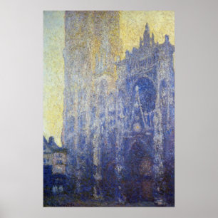 Monet - Rouen - kathedraal het portaalochtendeffec Poster