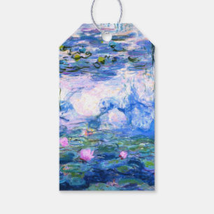 Monet Roze watergelilies Cadeaulabel