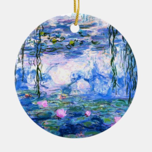 Monet Roze watergelilies Keramisch Ornament (Voorkant)