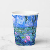 Monet Roze watergelilies Papieren Bekers (Achterkant)