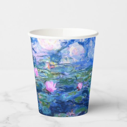 Monet Roze watergelilies Papieren Bekers (Links)