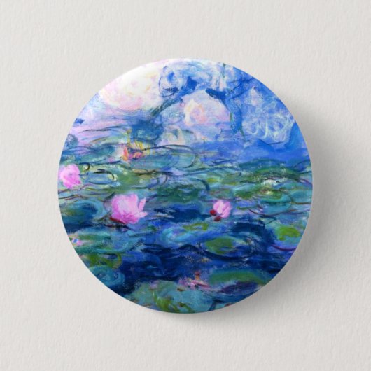 Monet Roze watergelilies Ronde Button 5,7 Cm (Voorkant)