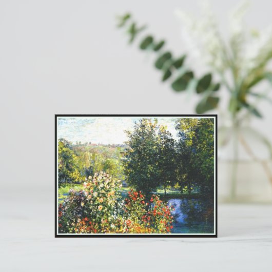 Monet - Rozen in de tuin in Montgeron, kunst Briefkaart (Staand voorkant)