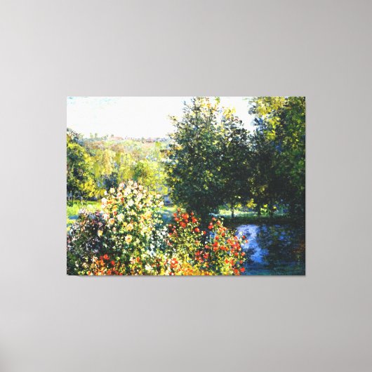 Monet - Rozen in de tuin van Montgeron Canvas Afdruk (Voorkant)