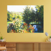Monet - Rozen in de tuin van Montgeron Canvas Afdruk (Insitu (Woonkamer))