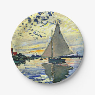 Monet - Sailboat at le Petit Gennevilliers Papieren Bordje