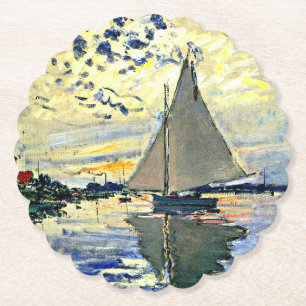 Monet - Sailboot in Le Petit-Gennevilliers Kartonnen Onderzetters