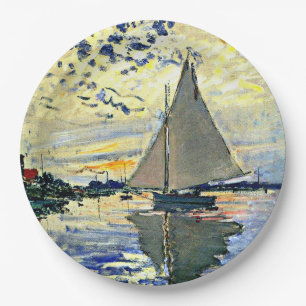 Monet - Sailboot in Le Petit-Gennevilliers Papieren Bordje