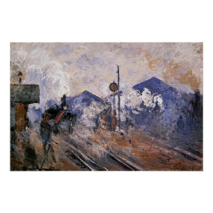 Monet - Saint-Lazare Station, spoor komt uit, Perfect Poster